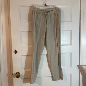 Casual linen pants tapered ankle
